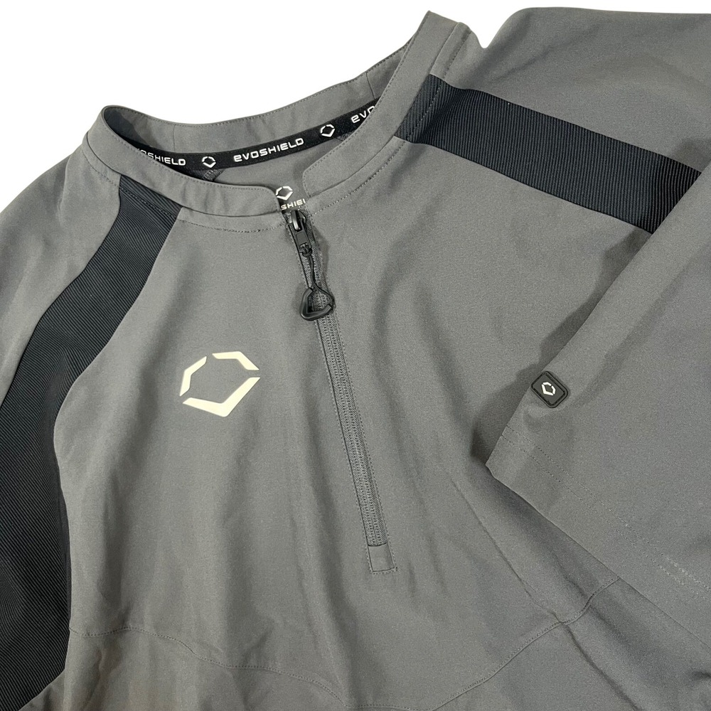 EvoShield BP Jacket Men XL Gray Short Sleeve Quarter Zip Baseball Athletic Sport
